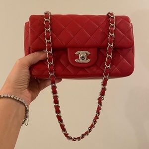 Bran new mini Chanel in gorgeous red